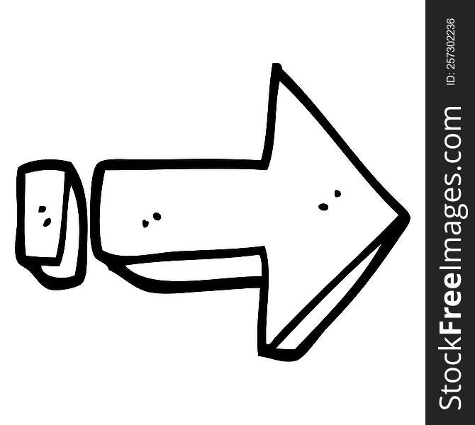 line drawing cartoon arrow pointing direction