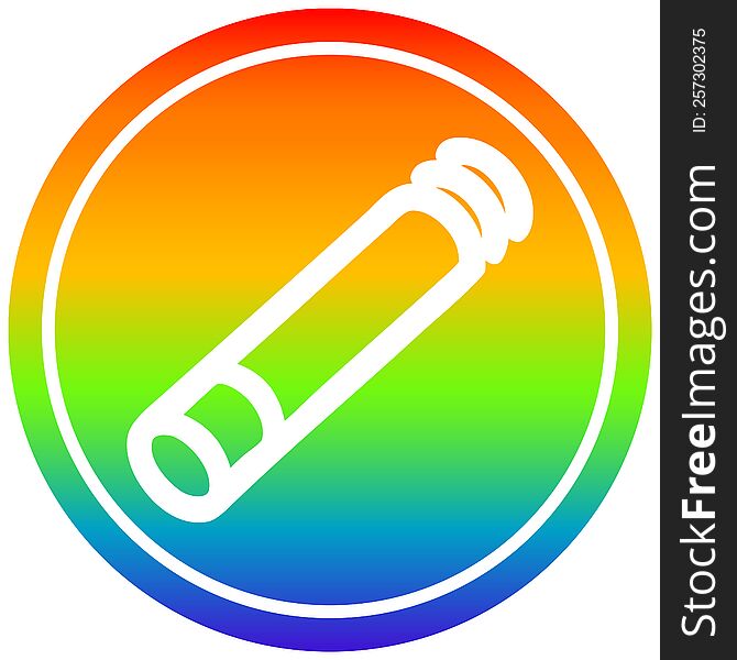 Lit Cigarette Circular In Rainbow Spectrum