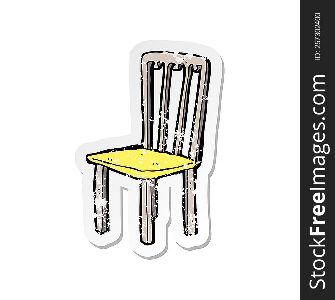 retro distressed sticker of a cartoon old chair