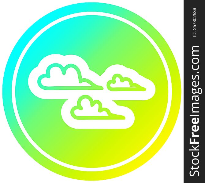 weather cloud circular icon with cool gradient finish. weather cloud circular icon with cool gradient finish