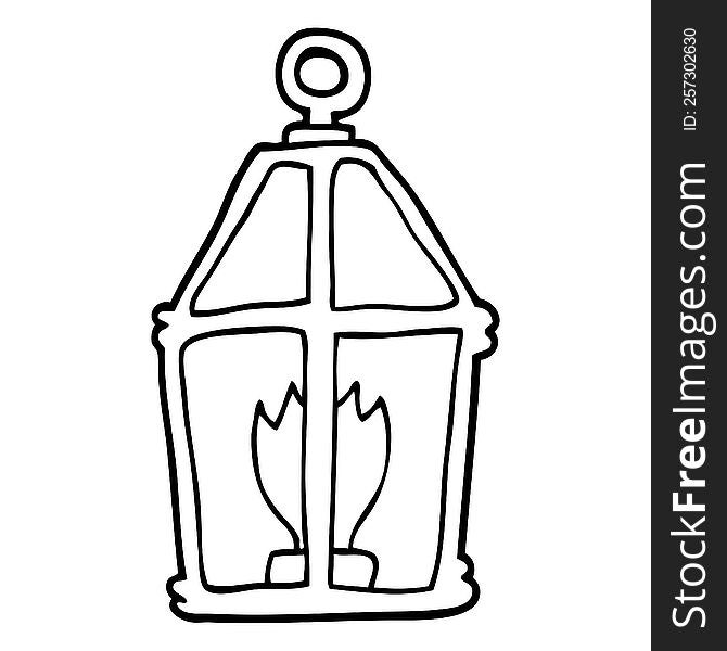 line drawing cartoon lantern