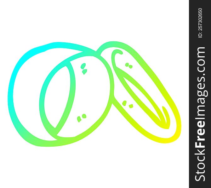 cold gradient line drawing of a cartoon wedding rings
