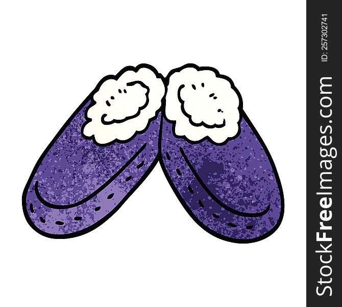 cartoon doodle purple slippers
