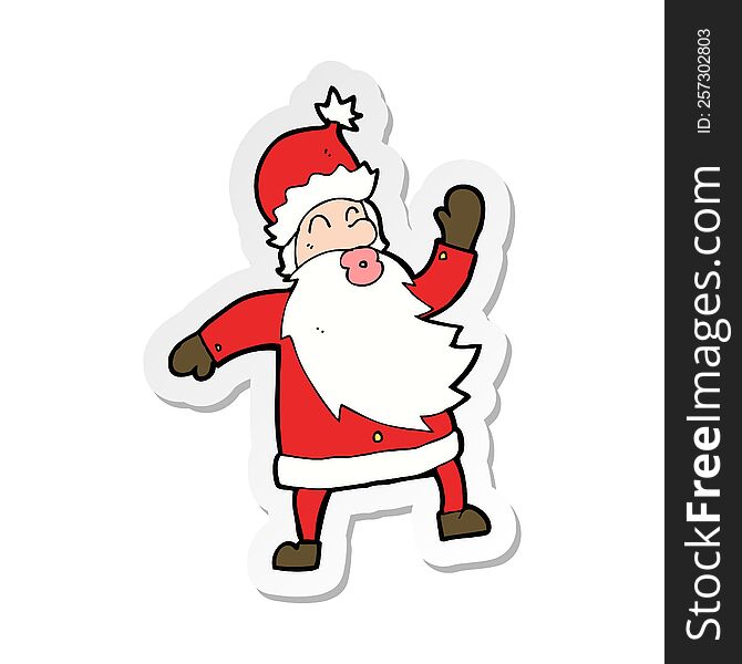 Sticker Of A Cartoon Santa