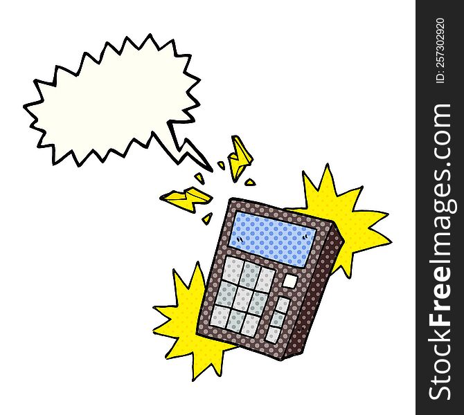 Comic Book Speech Bubble Cartoon Calculator