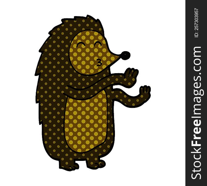 cartoon doodle dancing hedgehog