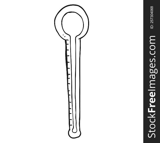 Black And White Cartoon Thermometer