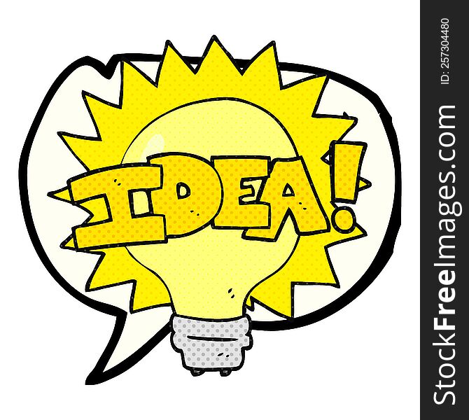 comic book speech bubble cartoon idea light bulb symbol