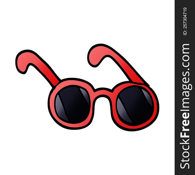 cartoon doodle sun glasses