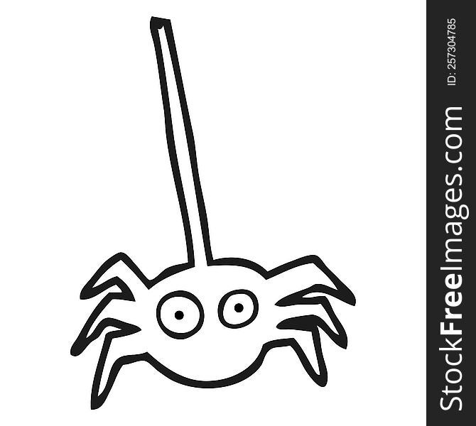 Black And White Cartoon Halloween Spider