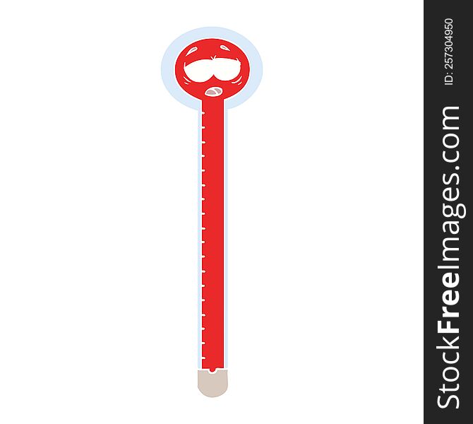 Flat Color Style Cartoon Thermometer