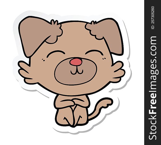 Sticker Of A Cartoon Dog