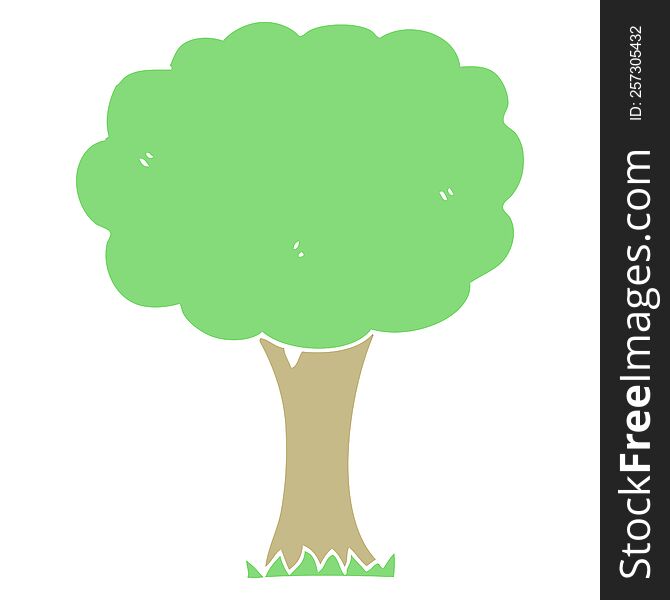 flat color style cartoon tree