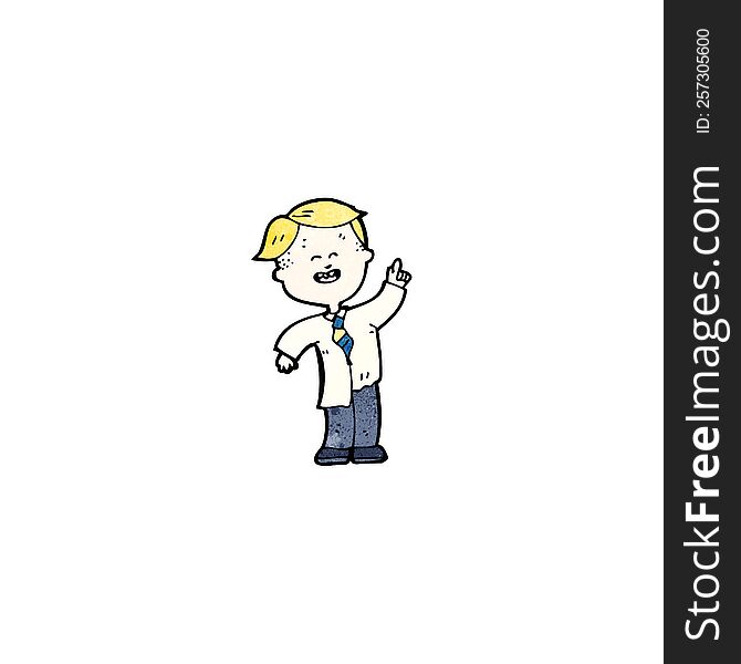 Cartoon Blond School Kid