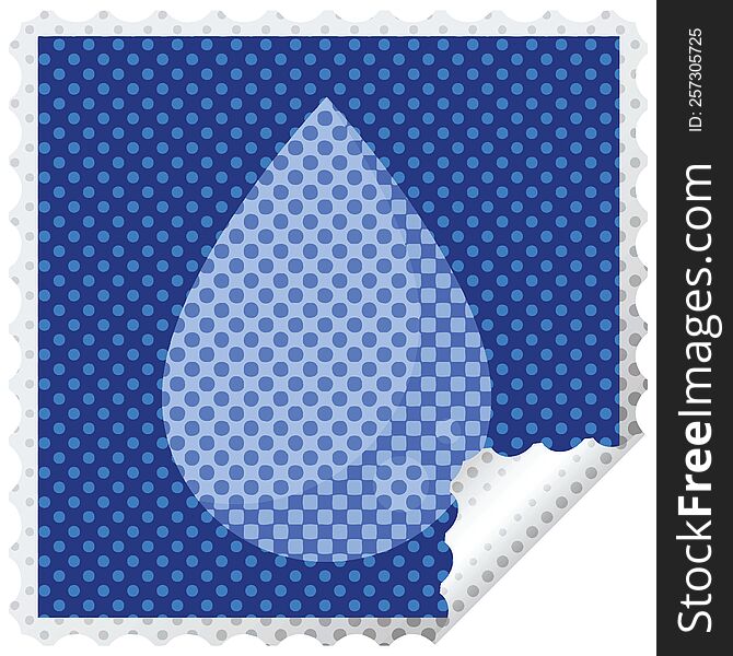 raindrop graphic square sticker stamp. raindrop graphic square sticker stamp