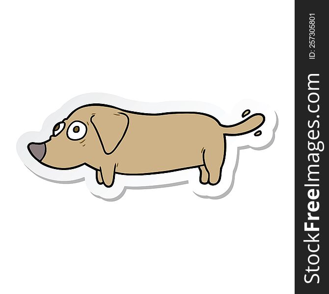 Sticker Of A Cartoon Dog