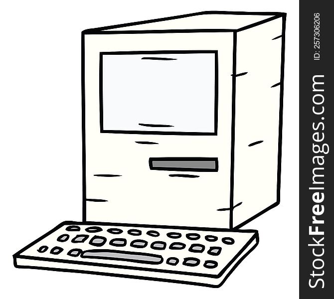 cartoon doodle of a computer and keyboard