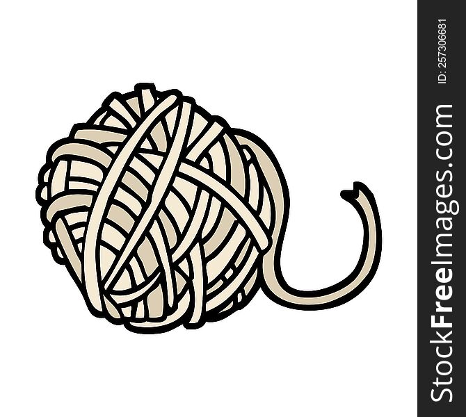 Hand Drawn Doodle Style Cartoon Ball Of String