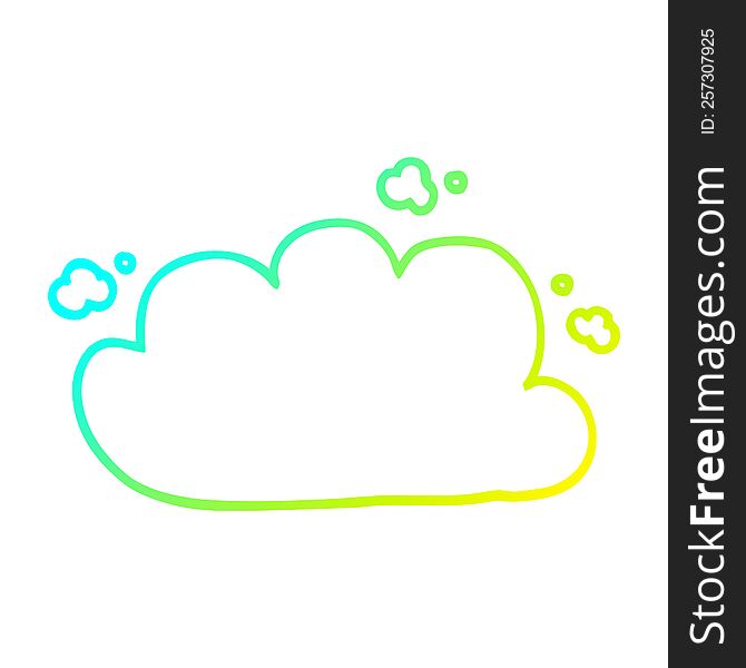Cold Gradient Line Drawing Cartoon White Cloud