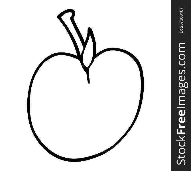 line drawing cartoon of an apple