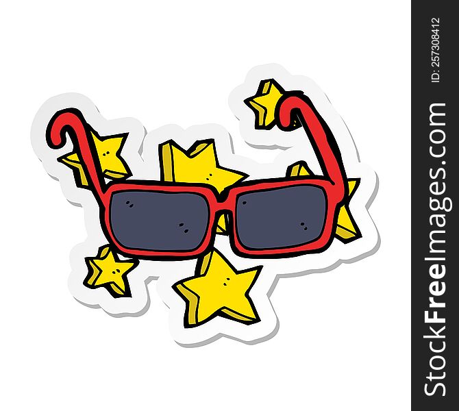 sticker of a cartoon expensive sunglasses