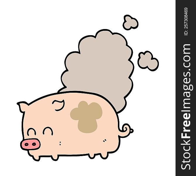 cartoon smelly pig
