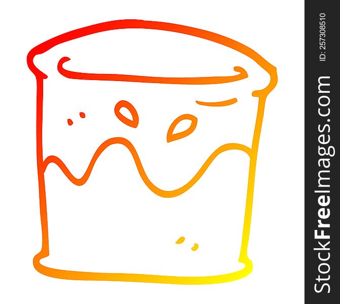 Warm Gradient Line Drawing Cartoon Drink In Glass Tumbler