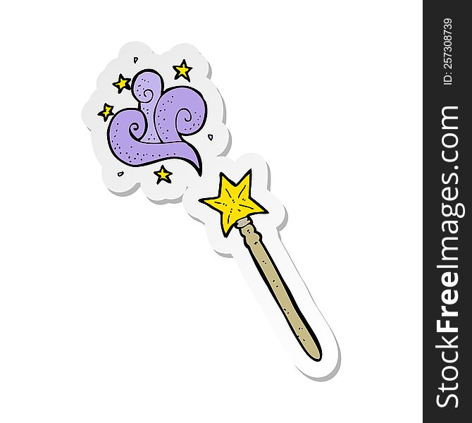 sticker of a cartoon magic wand