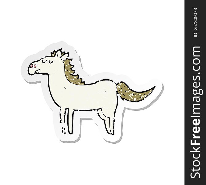 retro distressed sticker of a cartoon horse