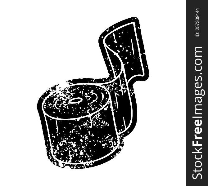 Grunge Icon Drawing Of A Toilet Roll