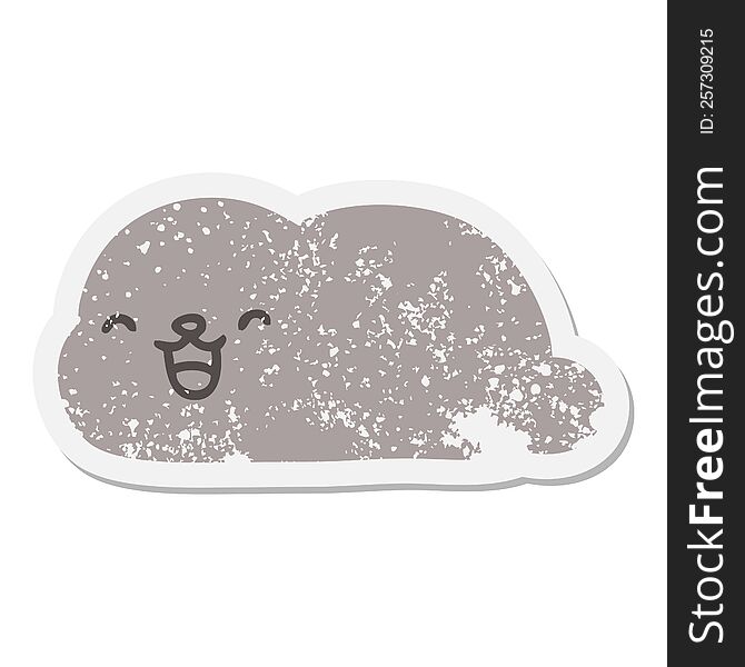 cute cartoon seal grunge sticker