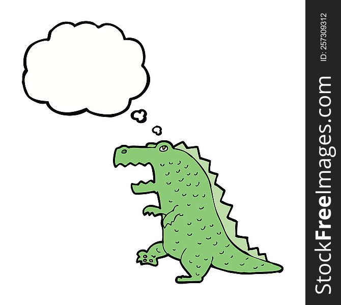 Cartoon Dinosaur With Thought Bubble