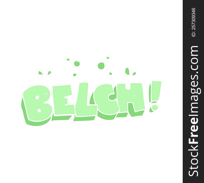 Flat Color Illustration Of A Cartoon Belch Text