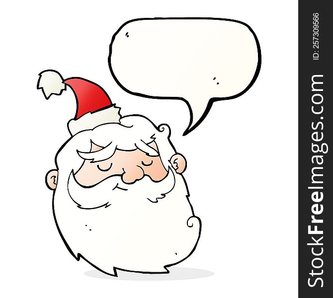 Cartoon Santa Claus Face With Speech Bubble