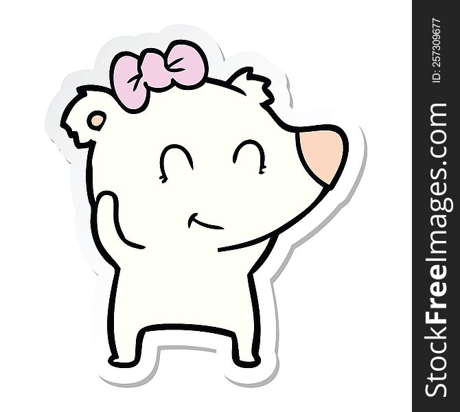 Sticker Of A Female Polar Bear Cartoon
