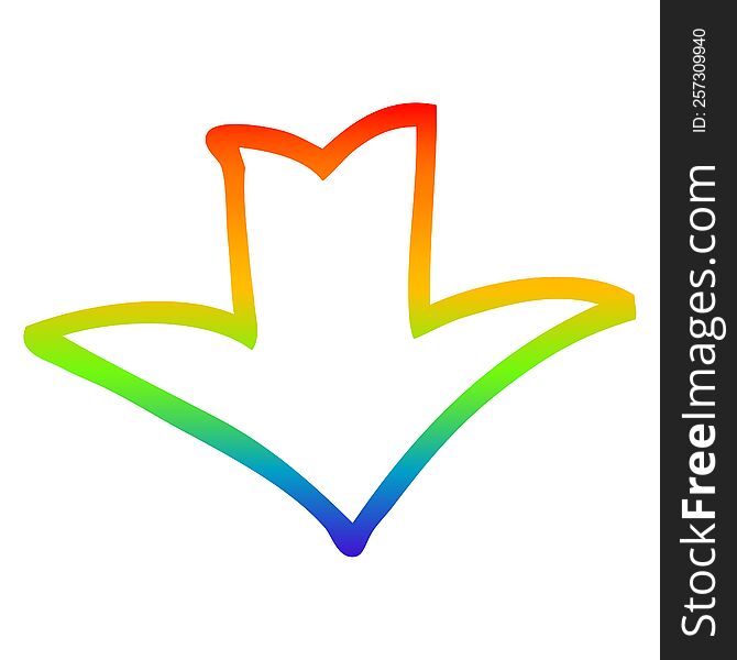 Rainbow Gradient Line Drawing Cartoon Arrow Symbol