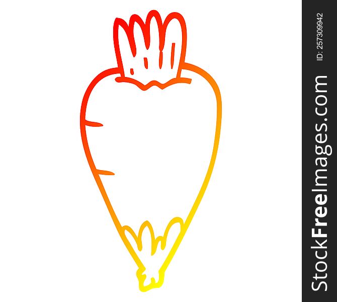 Warm Gradient Line Drawing Cartoon Root Vegetable