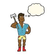Free Cartoon Lumberjack With Thought Bubble Stock Photos - 257311333