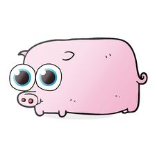 Cartoon Piglet With Big Pretty Eyes Stock Photo