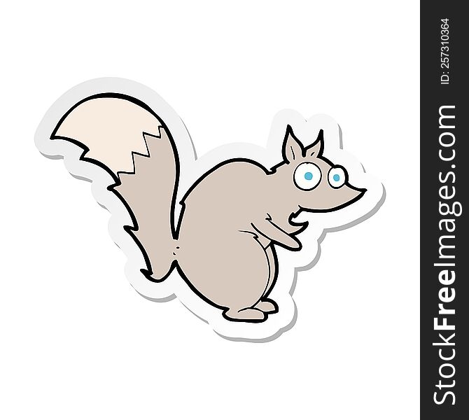 sticker of a funny startled squirrel cartoon