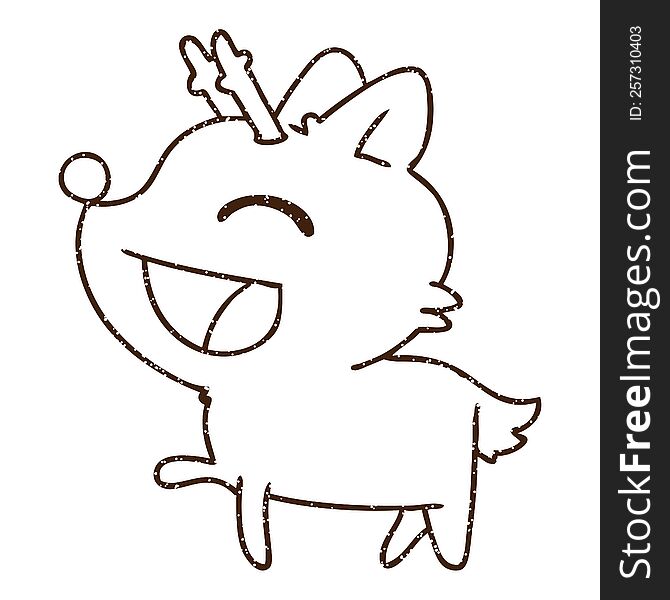 Reindeer Charcoal Drawing