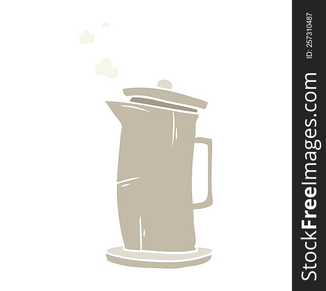 flat color style cartoon old style kettle