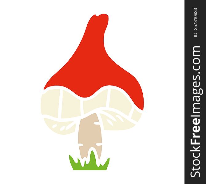 hand drawn cartoon doodle of a single mushroom