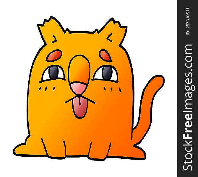 cartoon doodle funny cat