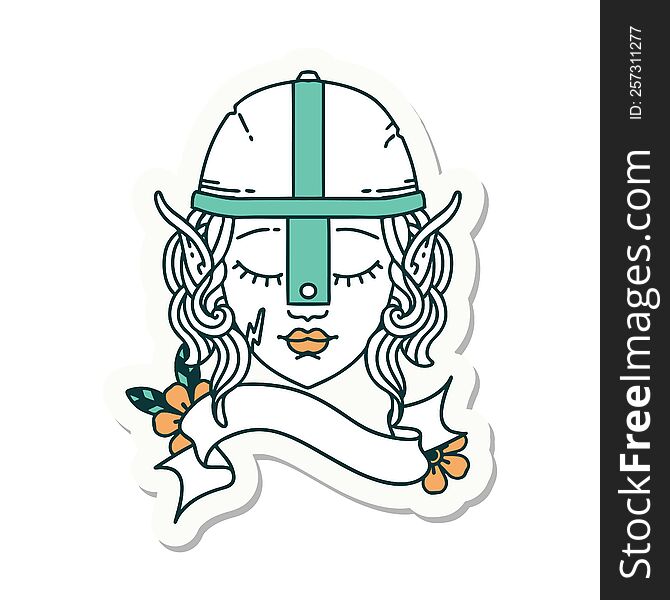 Elf Fighter Character Face Sticker
