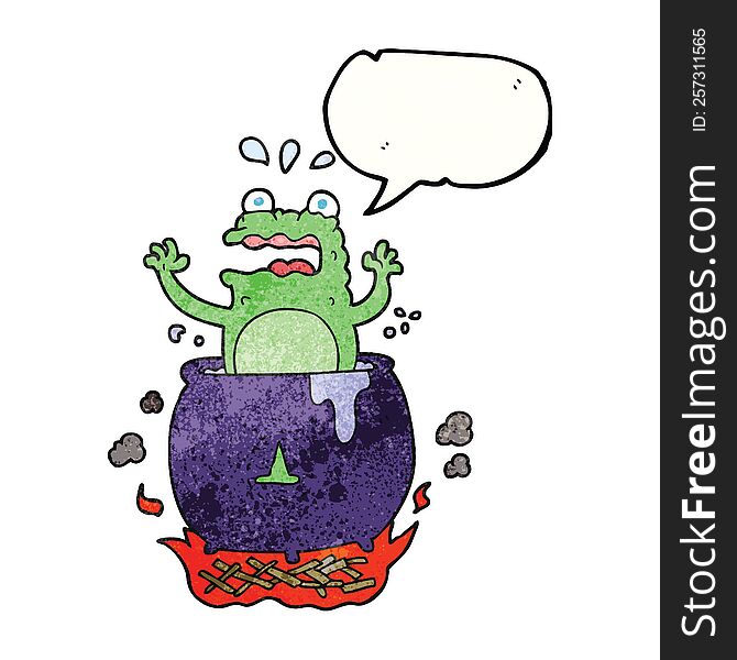 freehand speech bubble textured cartoon funny halloween toad
