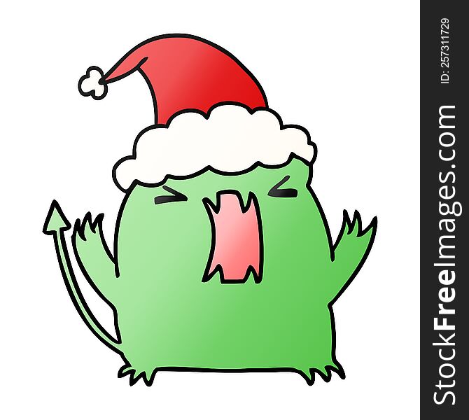 Christmas Gradient Cartoon Of Kawaii Devil