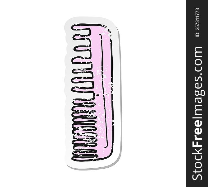 retro distressed sticker of a cartoon comb