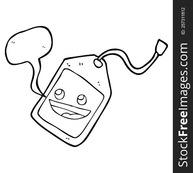 freehand drawn speech bubble cartoon luggage tag