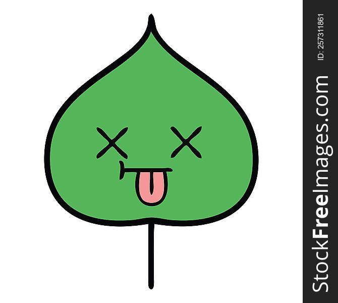 Cute Cartoon Expressional Leaf